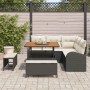 Conjunto de sofá de jardín con cojín 8 pcs Negro Poliratán