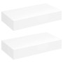 Estantes de pared flotantes con cajones 2 uds blanco 48 cm