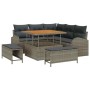 Conjunto de sofá de jardín con cojín 8 pcs Gris Poliratán