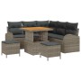Conjunto de sofá de jardín con cojín 8 pcs Gris Poliratán
