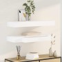 Estantes de pared flotantes con cajones 2 uds blanco 80 cm