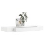Estantes de pared flotantes con cajones 2 uds blanco 80 cm