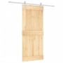 Schiebetür mit Beschlägen aus massivem Kiefernholz, 90 x 210 cm von vidaXL, Türen - Ref: Foro24-3203029, Preis: 190,13 €, Rab...