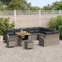 Conjunto de sofá de jardín con cojín 12 pcs Gris Poliratán