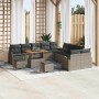 Conjunto de sofá de jardín con cojín 13 pcs Gris Poliratán