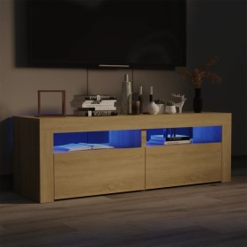Mueble de TV con luces LED roble Sonoma 120x35x40 cm