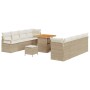 Conjunto de sofá de jardín con cojín 11 pcs Beige Poliratán