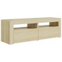 TV-Schrank mit LED-Leuchten Sonoma-Eiche 120x35x40 cm von vidaXL, TV-Möbel - Ref: Foro24-804358, Preis: 77,42 €, Rabatt: %