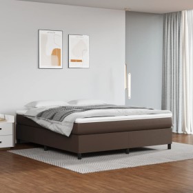 Brown synthetic leather bed frame 160x200 cm by vidaXL, Beds and slatted bases - Ref: Foro24-3121056, Price: 153,03 €, Discou...