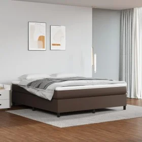 Estructura de cama de cuero sintético marrón 160x200 cm de vidaXL, Camas y somieres - Ref: Foro24-3121056, Precio: 150,39 €, ...
