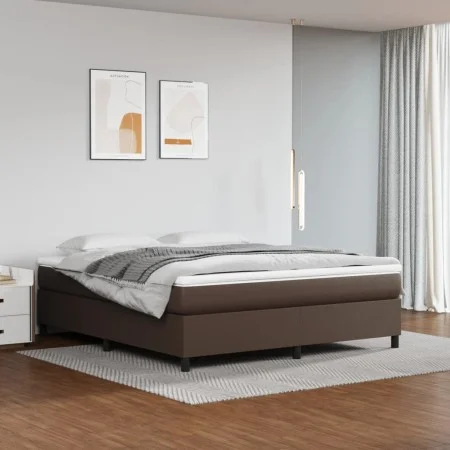 Braunes Kunstlederbettgestell 160x200 cm von vidaXL, Betten und Lattenroste - Ref: Foro24-3121056, Preis: 150,37 €, Rabatt: %