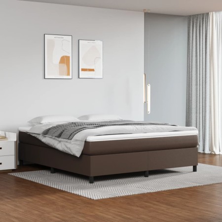 Estructura de cama de cuero sintético marrón 160x200 cm de vidaXL, Camas y somieres - Ref: Foro24-3121056, Precio: 153,03 €, ...