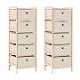Estantes con 5 cestas de tela 2 unidades madera de cedro beige