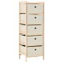 Estantes con 5 cestas de tela 2 unidades madera de cedro beige