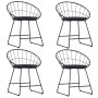 Sillas de comedor asientos de cuero sintético 4 uds acero negro