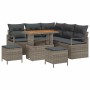 Conjunto de sofá de jardín con cojín 8 pcs Gris Poliratán