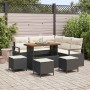 Conjunto de sofá de jardín con cojín 9 pcs Negro Poliratán