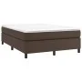 Box spring bed with brown synthetic leather mattress 160x200 cm by vidaXL, Beds and slatted bases - Ref: Foro24-3144617, Pric...