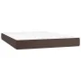 Box spring bed with brown synthetic leather mattress 160x200 cm by vidaXL, Beds and slatted bases - Ref: Foro24-3144617, Pric...