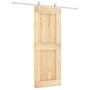 Schiebetür mit Beschlägen aus massivem Kiefernholz, 80 x 210 cm von vidaXL, Türen - Ref: Foro24-3203033, Preis: 196,09 €, Rab...