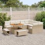 Conjunto de sofá de jardín con cojín 12 pcs Beige Poliratán