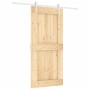 Schiebetür mit Beschlägen aus massivem Kiefernholz, 95 x 210 cm von vidaXL, Türen - Ref: Foro24-3203036, Preis: 199,21 €, Rab...