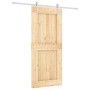 Puerta corredera con herrajes madera maciza de pino 90x210 cm de vidaXL, Puertas - Ref: Foro24-3203035, Precio: 206,35 €, Des...