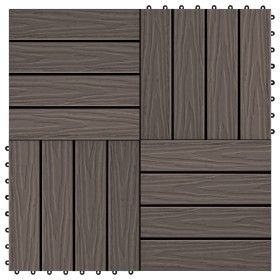 Verandafliesen Tiefrelief WPC 1 m² dunkelbraun 11 Einheiten von vidaXL, Böden und Teppiche - Ref: Foro24-45038, Preis: 77,08 ...