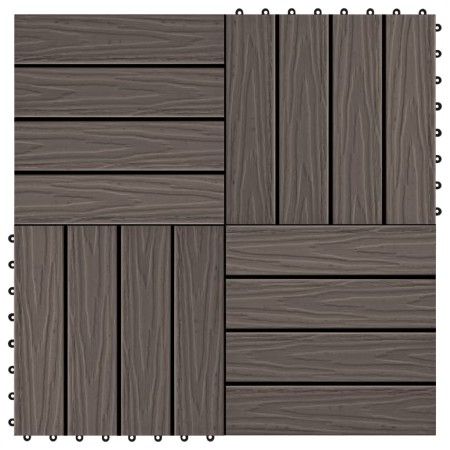 Verandafliesen Tiefrelief WPC 1 m² dunkelbraun 11 Einheiten von vidaXL, Böden und Teppiche - Ref: Foro24-45038, Preis: 77,08 ...