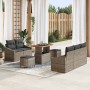 Conjunto de sofá de jardín con cojín 8 pcs Gris Poliratán