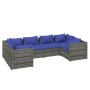 6-teiliges Gartensofa-Set und graue synthetische Rattankissen von vidaXL, Gartensets - Ref: Foro24-3101942, Preis: 490,97 €, ...
