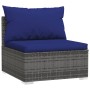 6-teiliges Gartensofa-Set und graue synthetische Rattankissen von vidaXL, Gartensets - Ref: Foro24-3101942, Preis: 490,97 €, ...