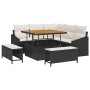 Conjunto de sofá de jardín con cojín 8 pcs Negro Poliratán