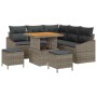 Conjunto de sofá de jardín con cojín 8 pcs Gris Poliratán