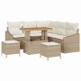 Conjunto de sofá de jardín con cojín 8 pcs Beige Poliratán