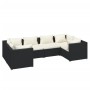 6-teiliges Gartensofa-Set und schwarze synthetische Rattankissen von vidaXL, Gartensets - Ref: Foro24-3101935, Preis: 623,16 ...