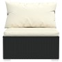 6-teiliges Gartensofa-Set und schwarze synthetische Rattankissen von vidaXL, Gartensets - Ref: Foro24-3101935, Preis: 623,16 ...
