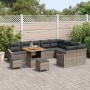 Conjunto de sofá de jardín con cojín 12 pcs Gris Poliratán