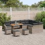 Conjunto de sofá de jardín con cojín 13 pcs Gris Poliratán