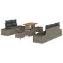 Conjunto de sofá de jardín con cojín 8 pcs Gris Poliratán