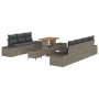 Conjunto de sofá de jardín con cojín 10 pcs Gris Poliratán