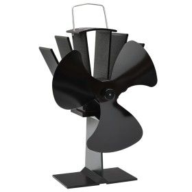 Wärmebetriebener Ofenventilator mit 3 Flügeln, Schwarz von vidaXL, Holzbefeuerte Kaminventilatoren - Ref: Foro24-51240, Preis...