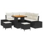Conjunto de sofá de jardín con cojín 8 pcs Negro Poliratán