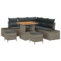 Conjunto de sofá de jardín con cojín 8 pcs Gris Poliratán