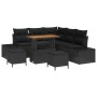 Conjunto de sofá de jardín con cojín 8 pcs Negro Poliratán