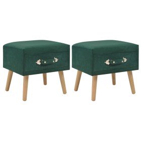 Mesitas de noche 2 unidades 40x35x40 cm terciopelo verde Mesitas de noche 2 unidades 40x35x40 cm terciopelo verde