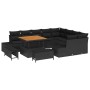 Conjunto de sofá de jardín 12 pcs Negro Poliratán