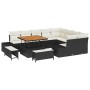 Conjunto de sofá de jardín 12 pcs Negro Poliratán