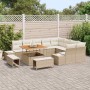 Conjunto de sofá de jardín 12 pcs Beige Poliratán