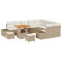 Conjunto de sofá de jardín 12 pcs Beige Poliratán
